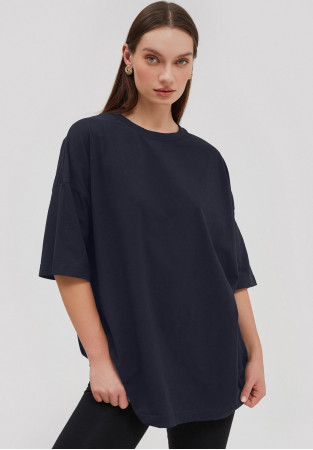 Футболка mega oversize unisex майже чорна